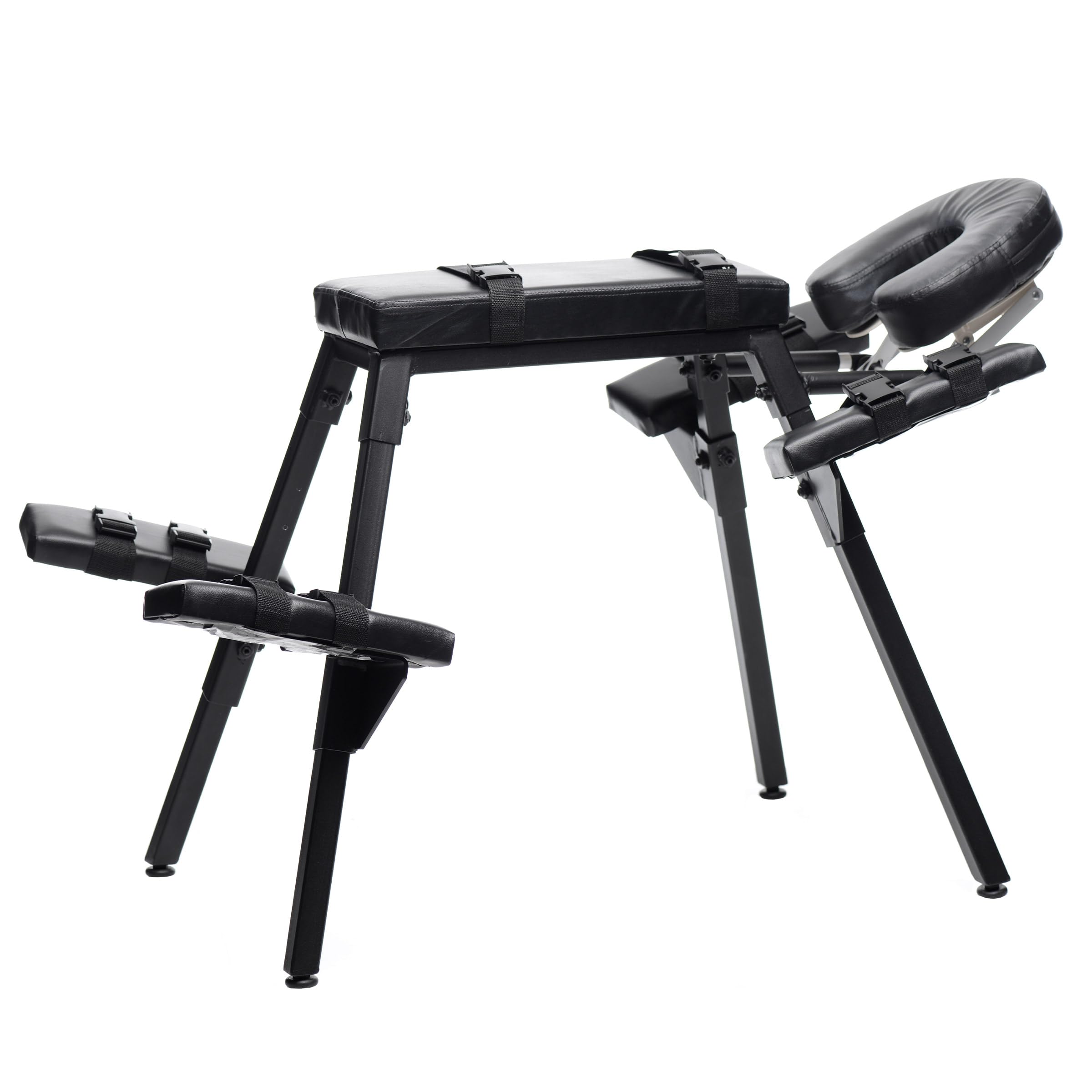 Master Series Extreme Bondage Table Adjustable Restraint Wrist Cuffs Included Sex Furniture Massage Bed with Face & Crotch Hole 