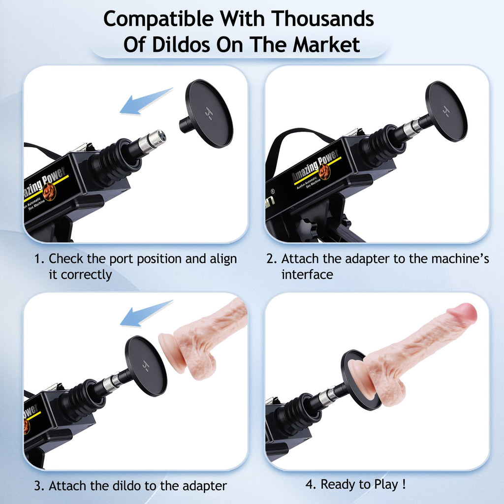 Auxfun Sex Machine Device For Women Auto Thruting Love Machne Dildo Hismith 3.5''Suction Cup Adapter With 3 Xlr Connector Attahcments Hands-Free Machine Lifelike Dildo