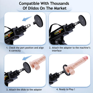 Auxfun Sex Machine Device For Women Auto Thruting Love Machne Dildo Hismith 3.5''Suction Cup Adapter With 3 Xlr Connector Attahcments Hands-Free Machine Lifelike Dildo