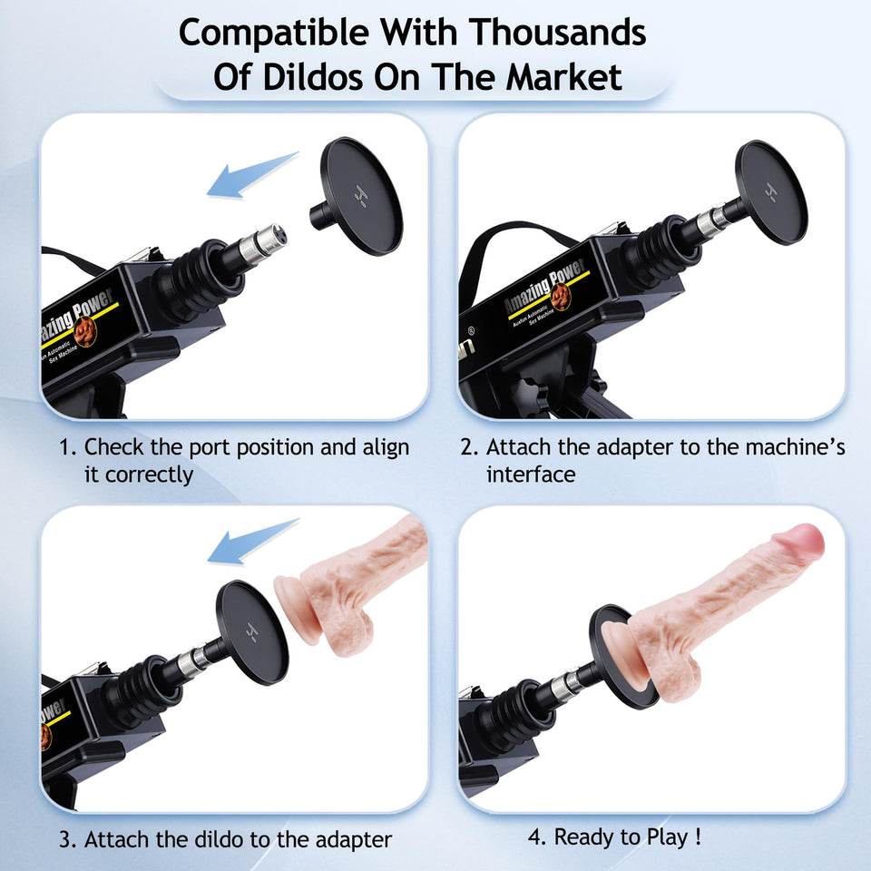 Auxfun Sex Machine Device For Women Auto Thruting Love Machne Dildo Hismith 3.5''Suction Cup Adapter With 3 Xlr Connector Attahcments Hands-Free Machine Lifelike Dildo