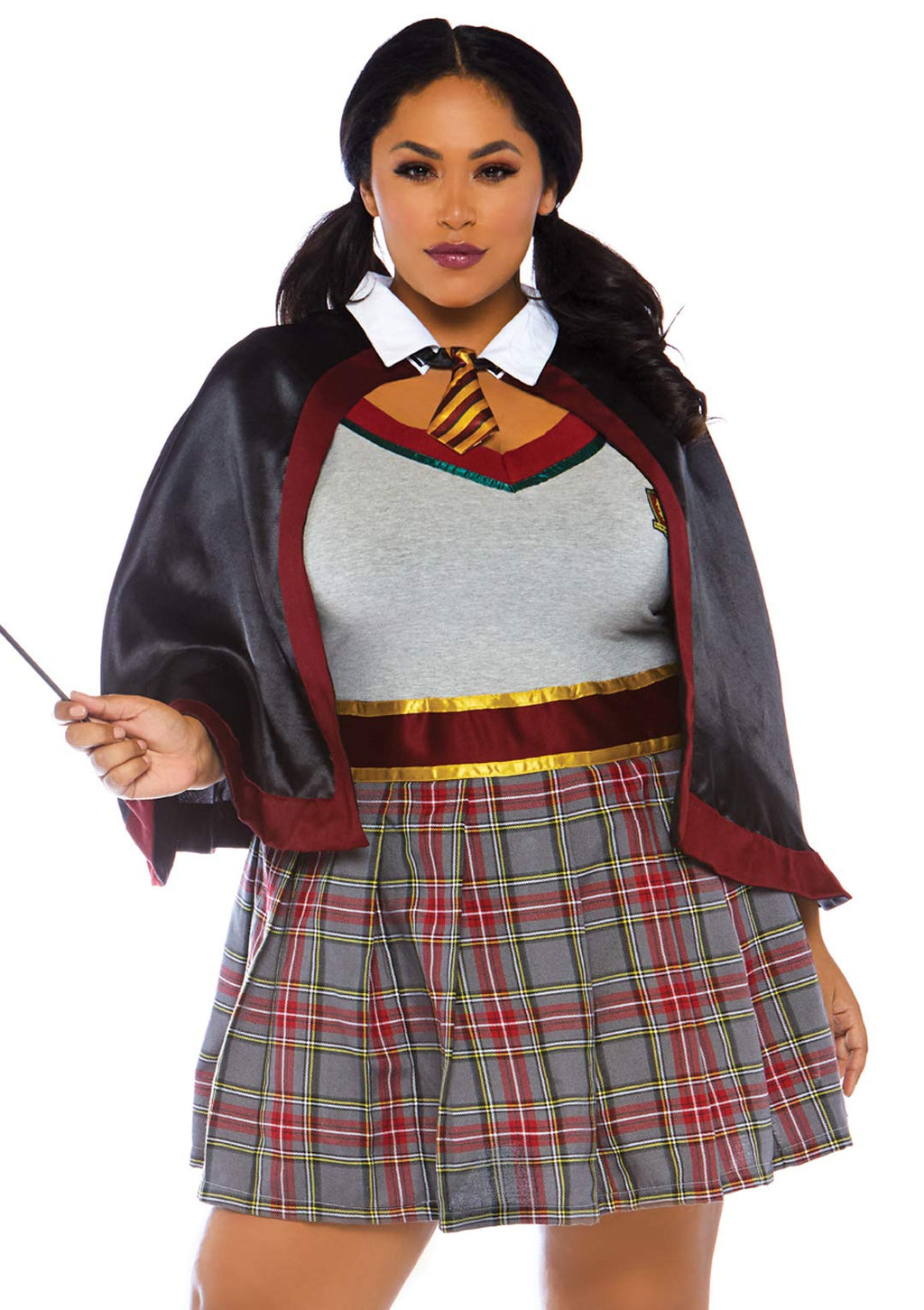 2 Pc Spellbinding School Girl, Includes Dress With Badge Accents And Cape With Attached Tie.
