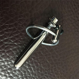BDSM Metal Urethral Expander with Penile Ring Male Urethral Masturbation Metal Smooth Urethral Sound Urethral Plug Penile Plug S