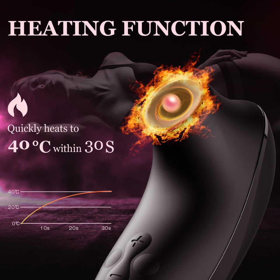 Heating Sucking Vibrator Women Sex Toy - Rose Pulse Pure Sucker APP Remote Clitoral Vibrator with 5 * 5 Suction, Wide Opening Su