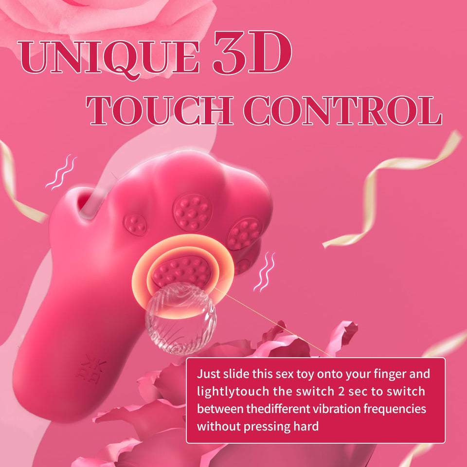 Finger Sex Toys Vibrator for Women, STUKUNI Cat Paw Shape Bullet Vibrator G-Spot Clitoral Stimulator with 9 Vibrations Finger Ad