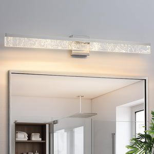 Aijiasi 39 Inch Brushed Nickel Vanity Light Fixture, 28W Dimmable Led For Bathroom Above Mirror, Modern Wall Mount Lighting 3000