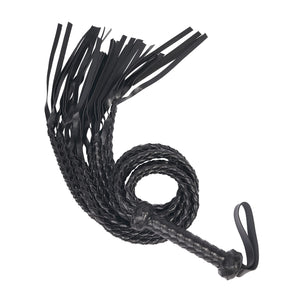 VENESUN Bondage Spanking Flogger, 31.5inch Faux Leather Whips for Adult BDSM Play, Black