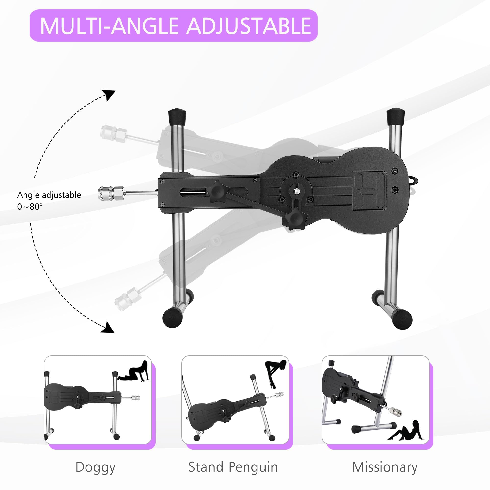 Hismith Mini, Sex Machine with KlicLok System, APP Controlled Thrusting Dildo Machine with Remote Control, Black