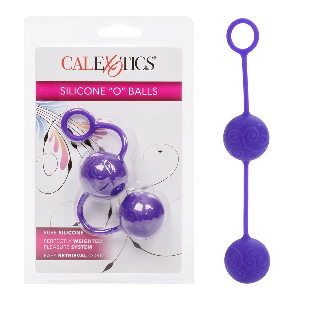 CalExotics Silicone O Kegel Balls, Made with Waterproof Silicone, Purple - SE-1321-40-3