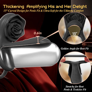 Penis Extender with G Spot Clitoris Penis Vibrator, Adult Men 's Women 's Sex Toys, Silicone Cock Ring Vibrator for Men, 4 in 1