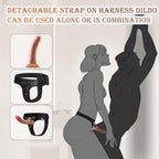 Strap on Dildo Harness Adult Sex Toys for Lesbian, Adjustable Soft Realistic Silicone Dildos with Strapon, Detachable G Spot Sti