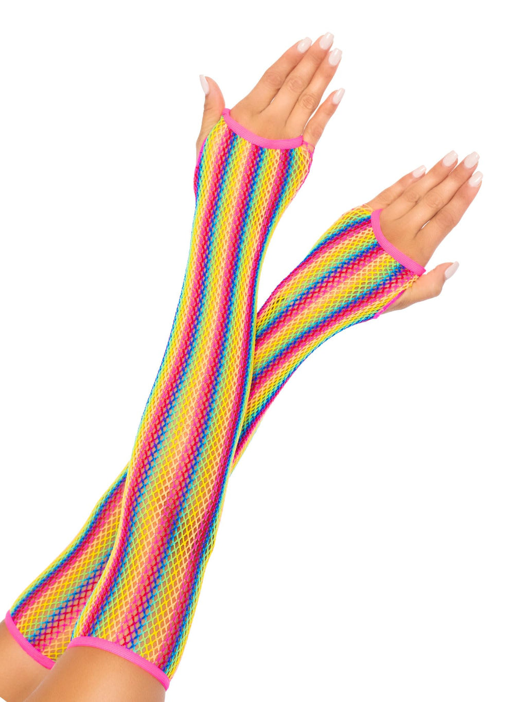 Rainbow Net Arm Warmers. - O/S / Multicolor