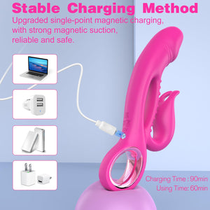 Ablushgirl Rabbit Vibrators G Spot Clitoral Vibrator, Upgraded Realistic Dildo Female Sex Toys with 10 Powerful Vibrations Nippl