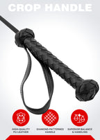 DERINODEM Spanking Crop for Sex Play BDSM Adult Small Leather Paddle Spank Fetish Toys 18''