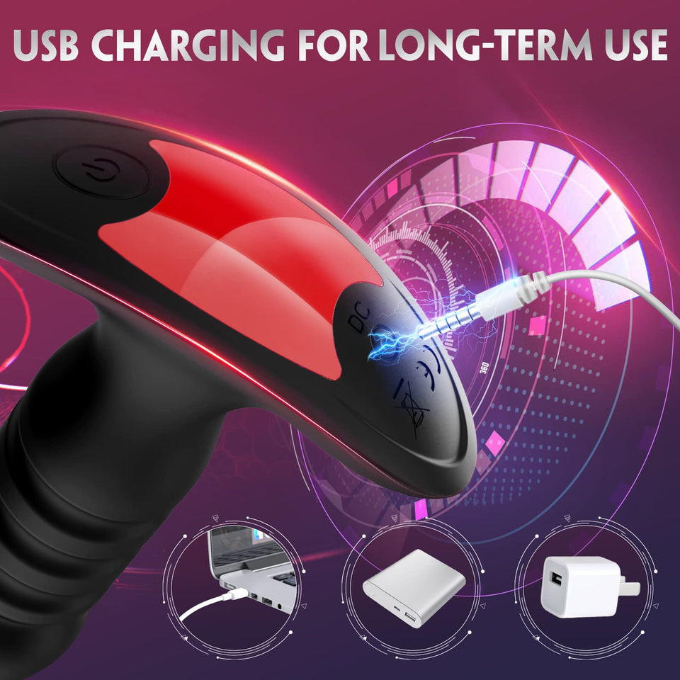 Anal Plug Vibrator with App Control Sex Toy for Men Women - Prostate Massager with 7 Thrusting & Vibrating Modes Adult Anal Vibr