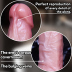 7.67'' Long Handmade Realistic Dildos Feels Like Skin with Shaped Balls, Soft and Flexible Silicone Penis Hands-Free Play, Thick