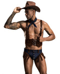 URVIP Mens Sexy Lingerie Set Role Play Cowboy Boy Uniform Night Club Costume Outfit Brown One Size