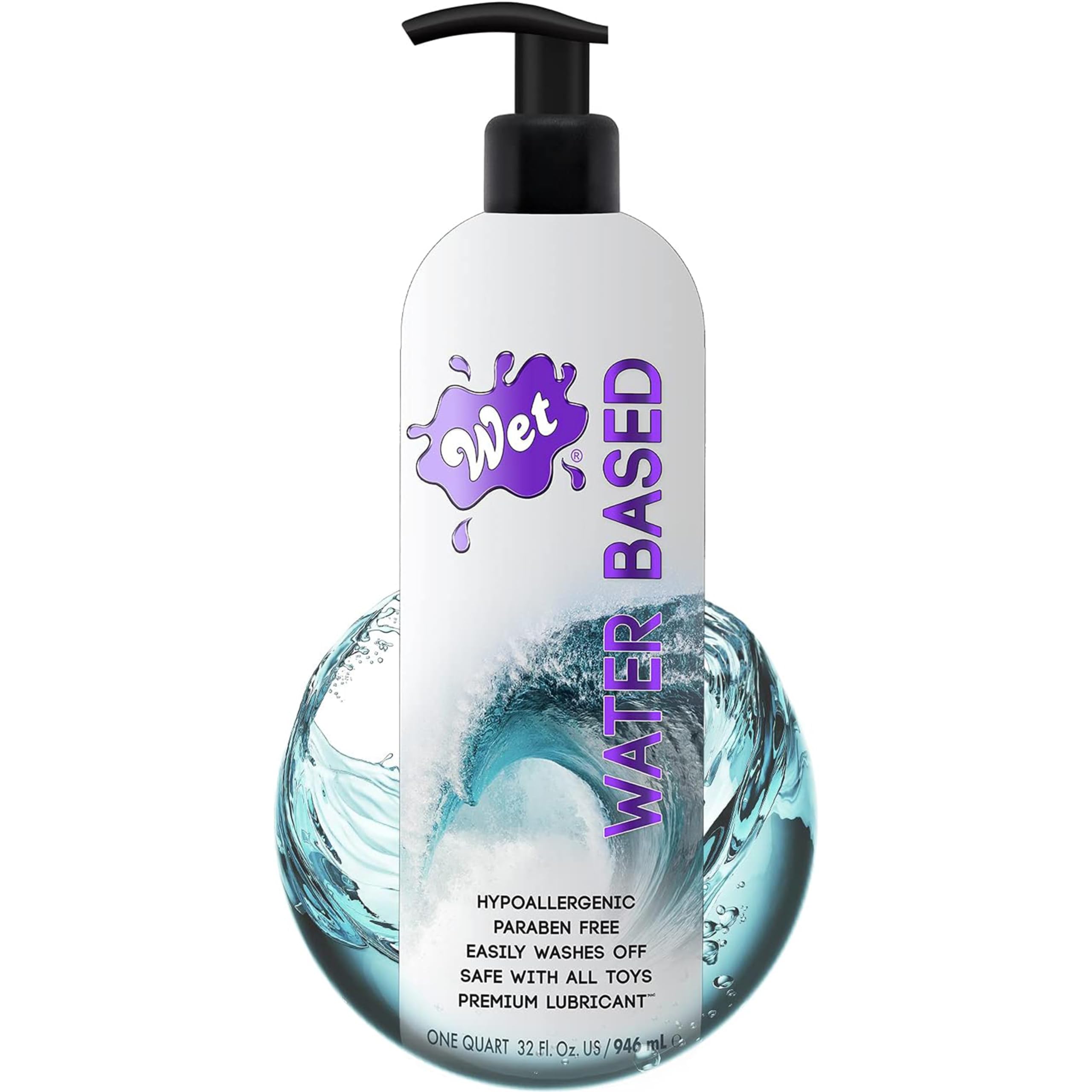 Wet Silver Water-Based Lubricant | Long-Lasting, Original Premium Formula | Vegan, pH-Balanced, Hypoallergenic, Paraben-Free, No