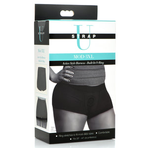 STRAP U Mod Active Style Boxer-Brief Strap-On Harness with Built in O-Ring. Pegging Toys for Couples & Sex Adult Women and Men.