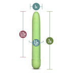 Blush Novelties Gaia Eco Plant-Based 7'' Slim Multispeed Vibrator in Green Made of Sustainable BioFeel Worlds First Plant Based