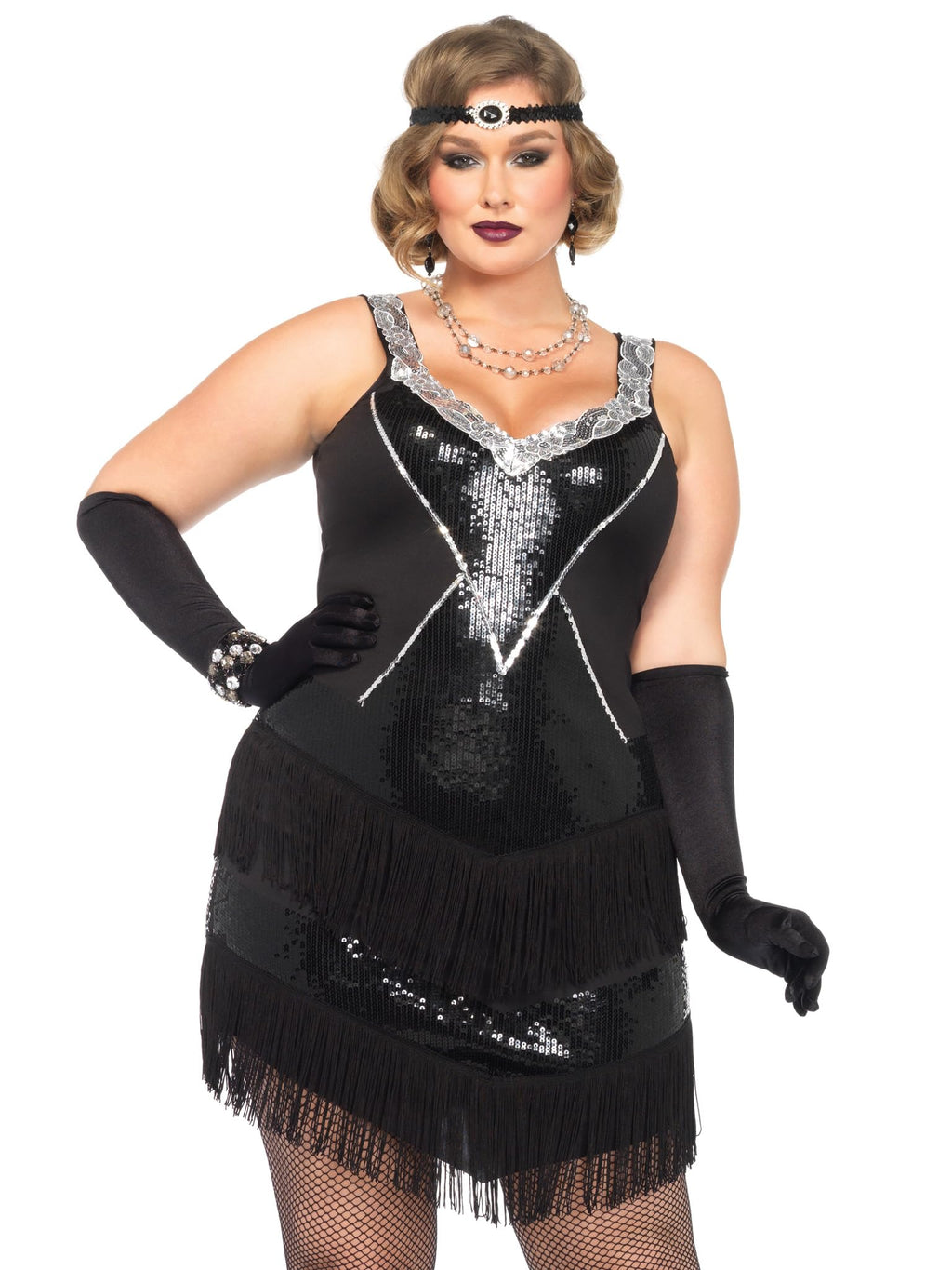 2Pc.Glamour Flapper,Sequin And