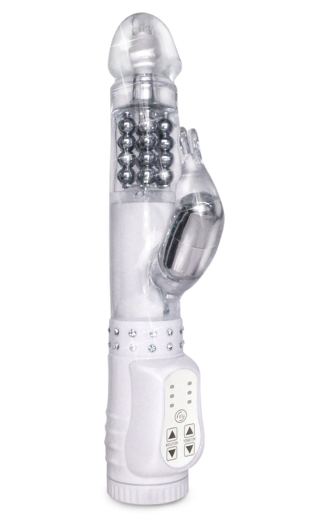 Pipedream White Diamond Rabbit Vibe, Clear