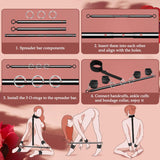 BDSM Toys Sex Restraints - Versatile Neck to Wrist BDSM Kit with Spreader Bar Couples Sex Toys, Adjustable Handcuffs Ankle Cuffs