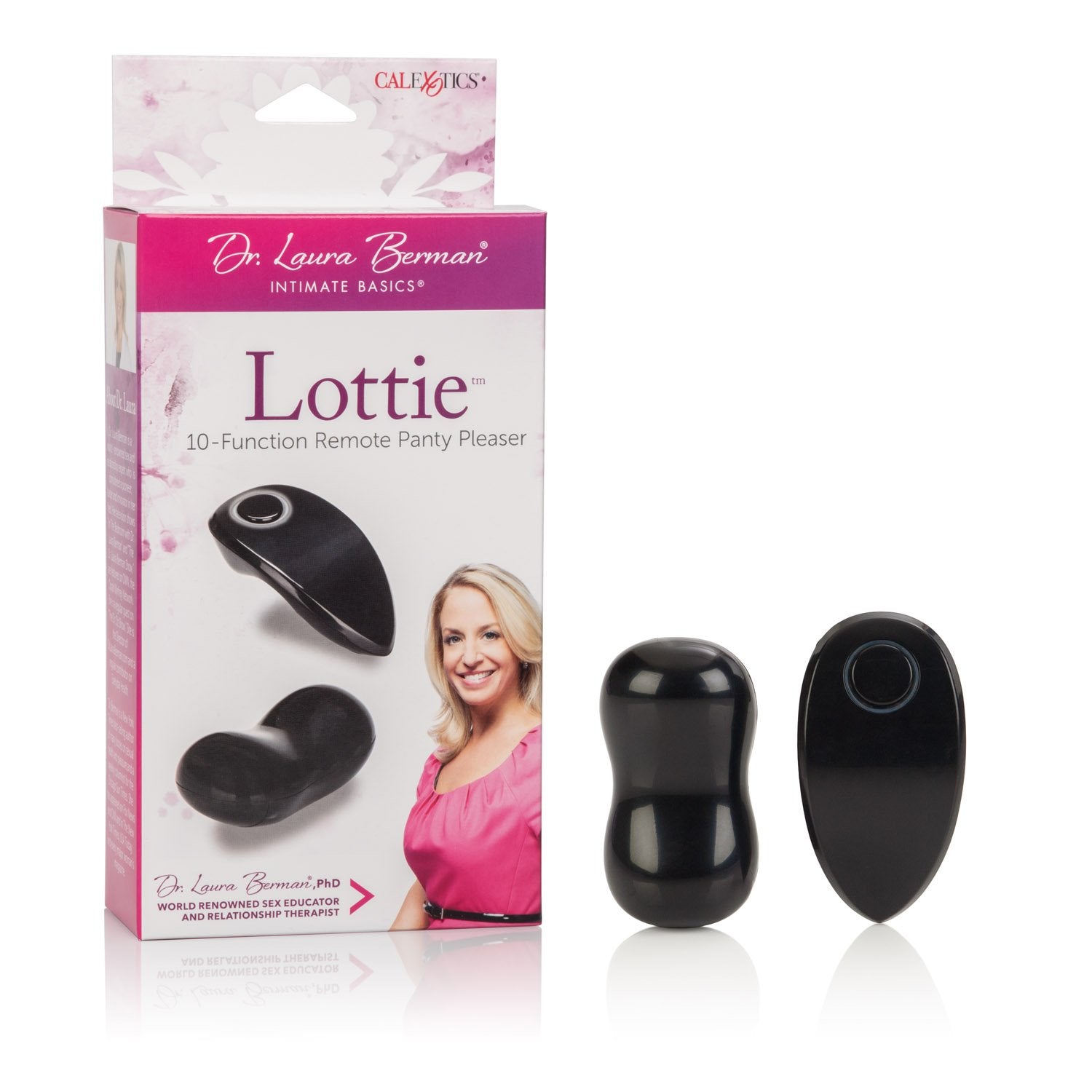 CalExotics Dr Laura Berman Intimate Basics Lottie - 10 Function Remote Panty Pleaser Vibrator - Pocket Adult Toys for Couples - 