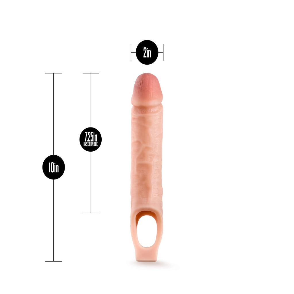 Blush Novelties, Performance - Ultra Soft X5 Plus Penis Sheath Extender - Extend Your Penis 1.5'' - Thicken Up To 2''- Ribbed Co