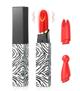 Adult Sex Toys Mini Vibrator, Lipstick Vibrator Bullet with 3 Replacement Heads, Women Sex Toys Pocket & Discreet Vibrator, Wate