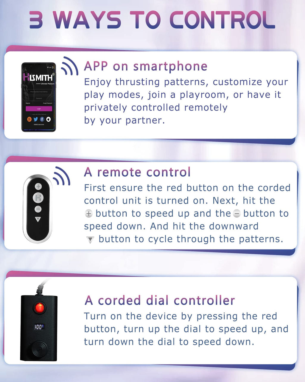 Hismith Premium Sex Machine Device, APP Remote Control Adult Sex Toy, with KlicLok System Connector, with Silicone Dildos and Ma