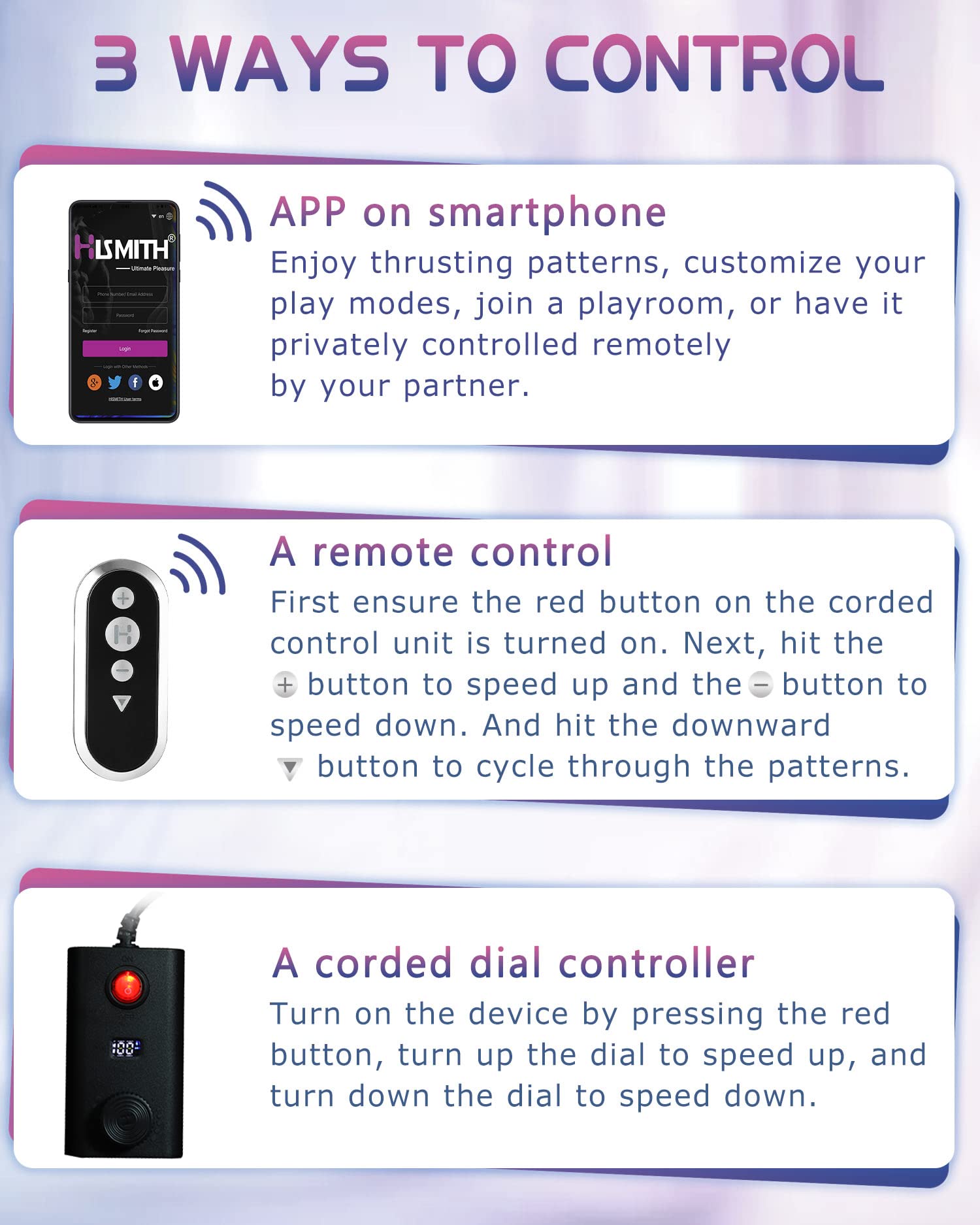 Hismith Premium Sex Machine Device, APP Remote Control Adult Sex Toy, with KlicLok System Connector, with Silicone Dildos and Ma
