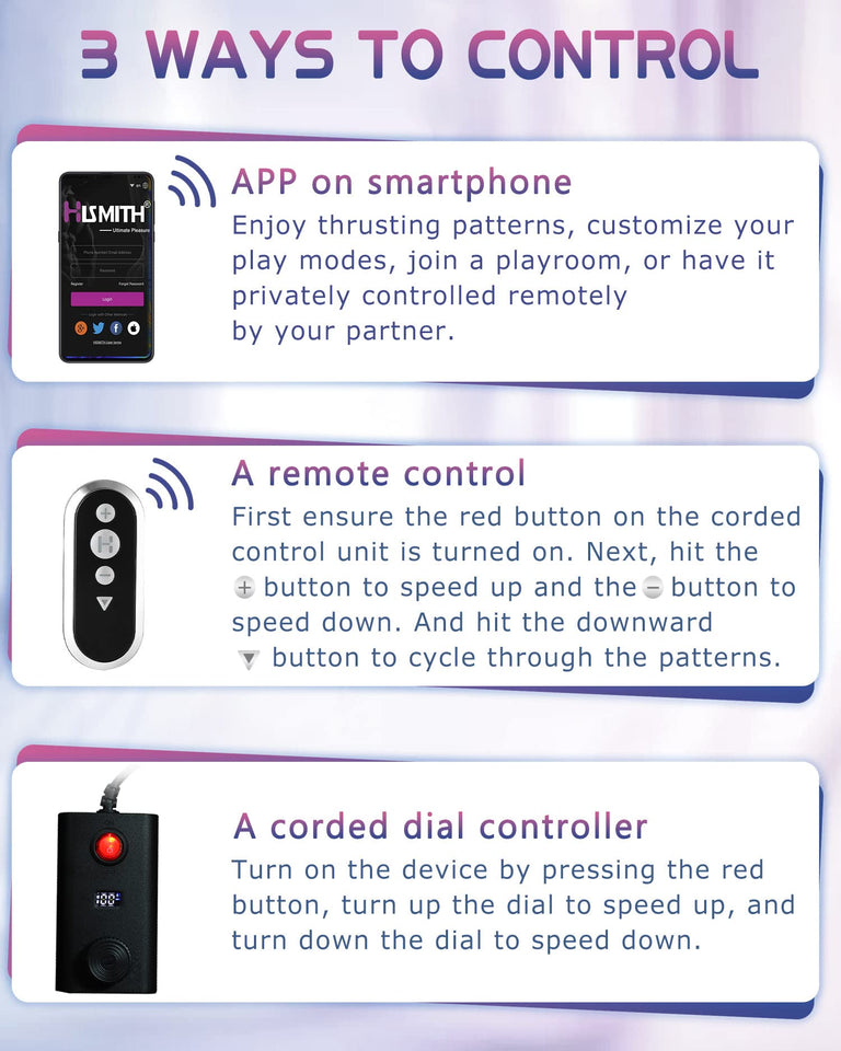 Hismith Premium Sex Machine Device, APP Remote Control Adult Sex Toy, with KlicLok System Connector, with Silicone Dildos and Ma