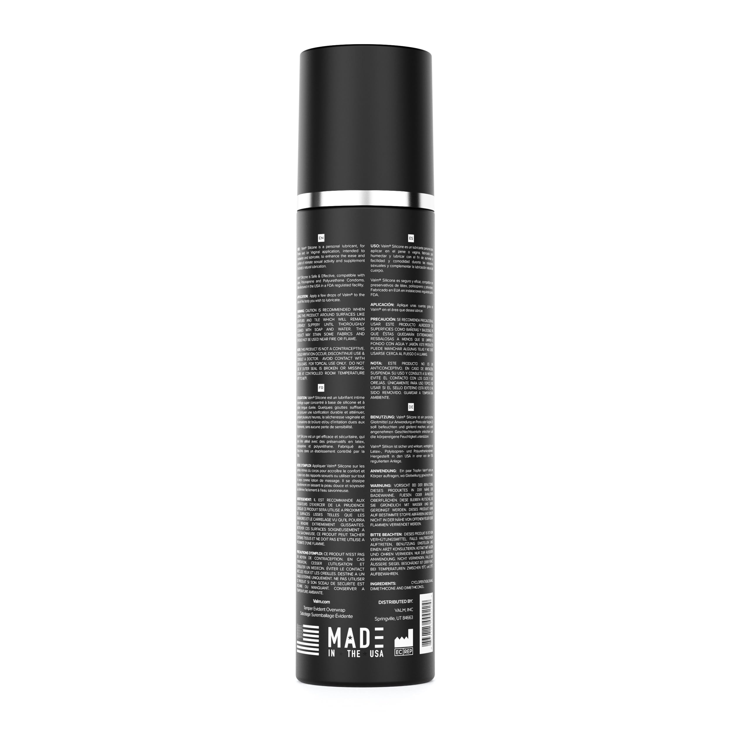 Valm Silicone Lube, Long Lasting, Silicone-Based Personal Lubricant for Men, Women, & Couples, 4 Fl Oz