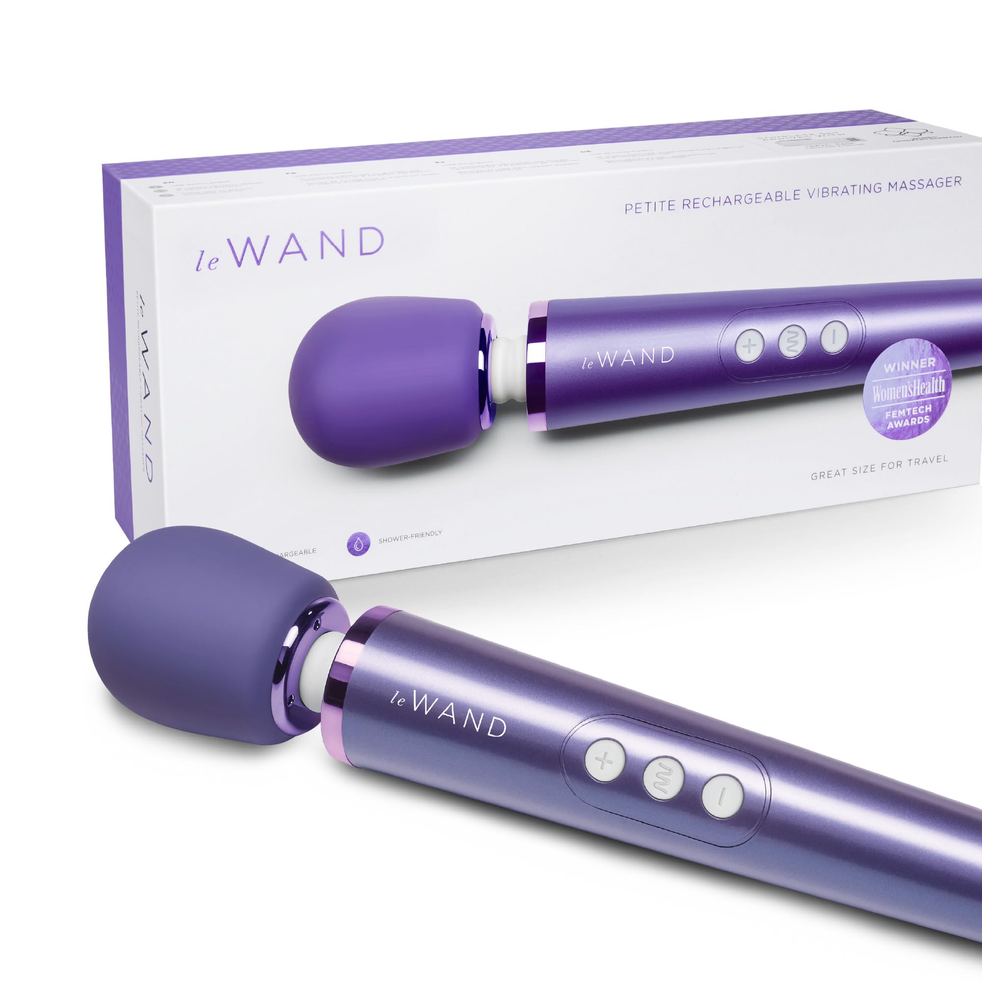 Le Wand - Petite Personal Massager for Women and Men - Vibrating Wand Massager with 10 Rumbly Speeds and 6 Vibration Patterns (V