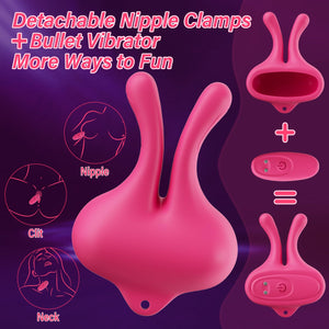 Nipple Toys Vibrator Sex Toys - Vibrating Nipple Clamps Women Sex Toys with 9 Vibration Modes, Magnetic Nipple Stimulation Recha