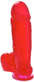 Cloud 9 Novelties Delightful Dildo With Realsitic Balls And Suction Cup, Red, 9 Inch, 1.9 Pound