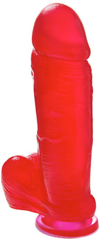 Cloud 9 Novelties Delightful Dildo With Realsitic Balls And Suction Cup, Red, 9 Inch, 1.9 Pound