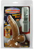 Latin American Real Skin Mini Whoppers Vibrating Dong with Balls, Brown, 5 Inch