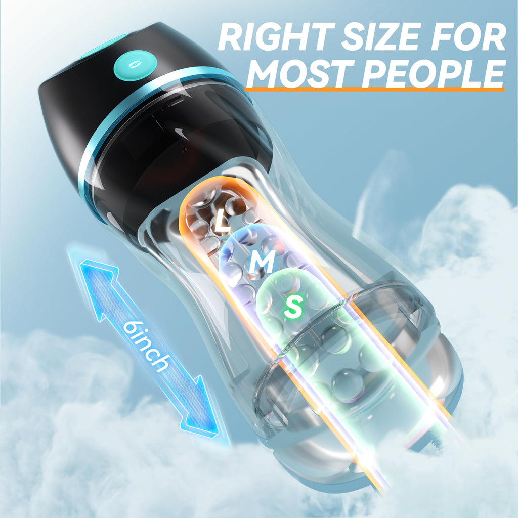 Automatic Male Masturbator with APP Control - Transparent Outer Shell Penis Pump with 3 Vacuum Suction & 7 Vibration, Sex Machin