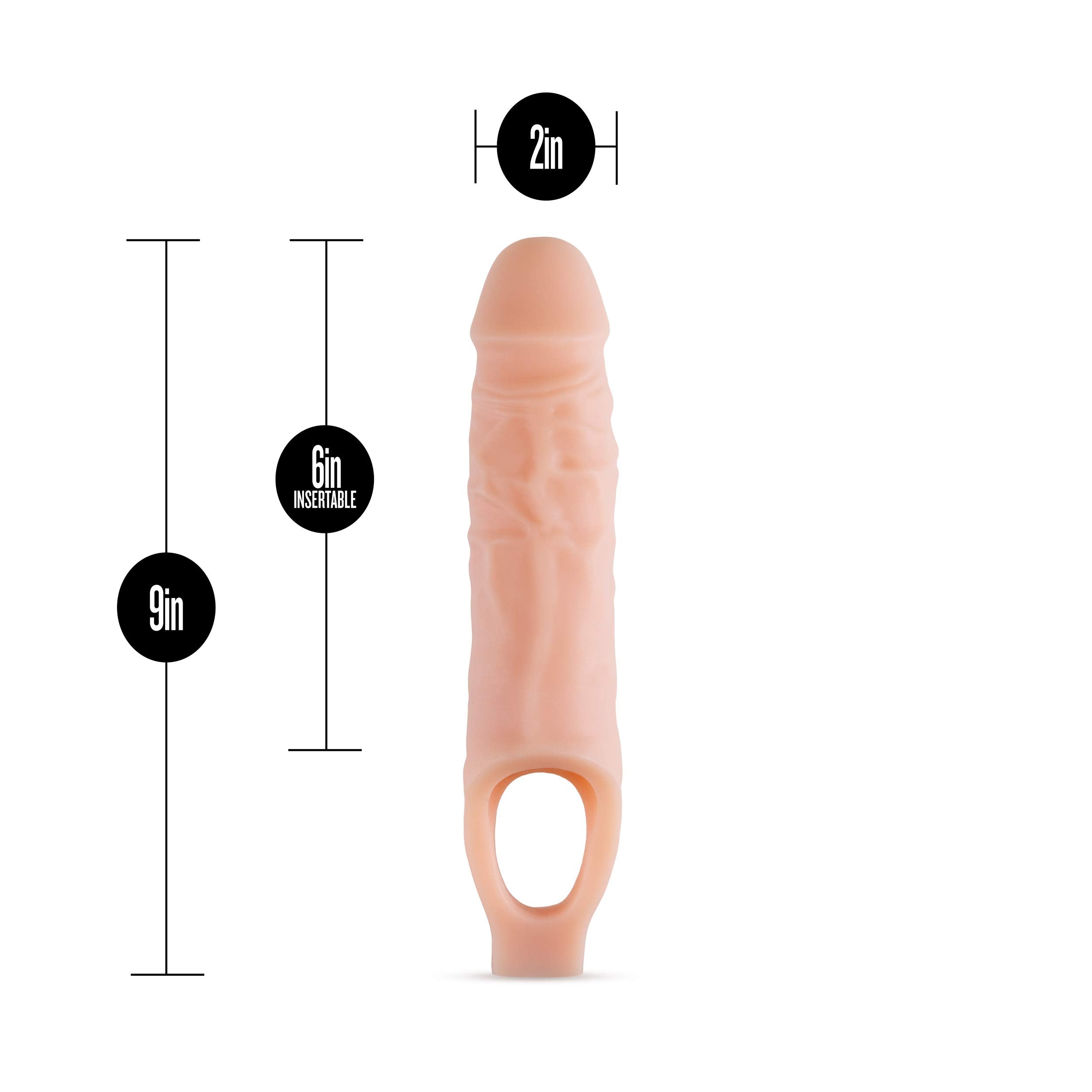 Blush Novelties Performance Plus - Purio Silicone Cock Sheath Realistic Penis Enlargement Extender - Thicken Penis 2'', Extend .