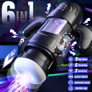 Cafatop Male Masturbator Sex Toys- Electric Men Sex Toys with 6 Thrusting & 3 Suction, Automatic Sucking Male Masturbation Cup w
