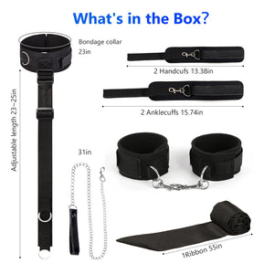 BDSM Bondage Toys Kit, Neck to Wrist Restraints Set, Bondage Gear & Accessories Adult Toys, Adjustable Neck to Wrist Bondage Res