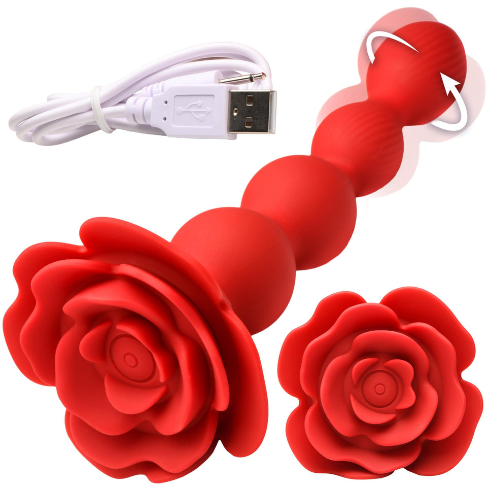 Bloomgasm Rose Twirl Vibrating & Rotating 10X Anal Beads