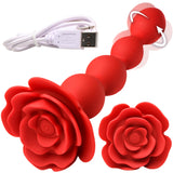 Bloomgasm Rose Twirl Vibrating & Rotating 10X Anal Beads