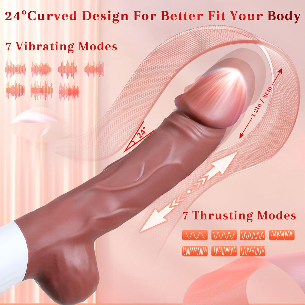 Atlever Dildo Sex Toys, Sex Machine Thrusting Dildos for Women & Men, Realistic Vibrator with 7 Vibrating & Thrusting Modes for