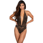Floral Lace Teddy  - One Size - Black
