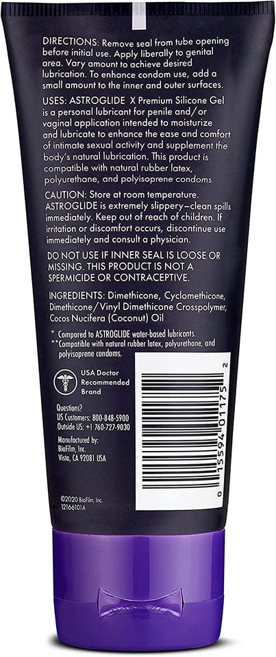 Astroglide X Silicone Based Sex Lube Gel (3 oz.) | Waterproof & Long-Lasting Personal Lubricant Gel | Condom Safe | Not Made wit
