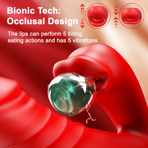 Vibrator Thrusting Dildo Adult Sex Toys, 4IN1 G Spot Vibrators Tongue Clitoral Stimulator Rose Sex Toy Dildos with 10 Vibrating