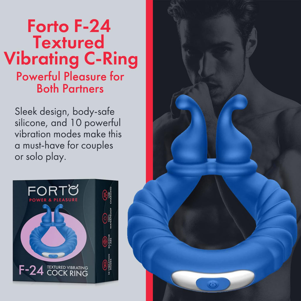 Forto F-24: Sili Textur Vib Cockring Bl