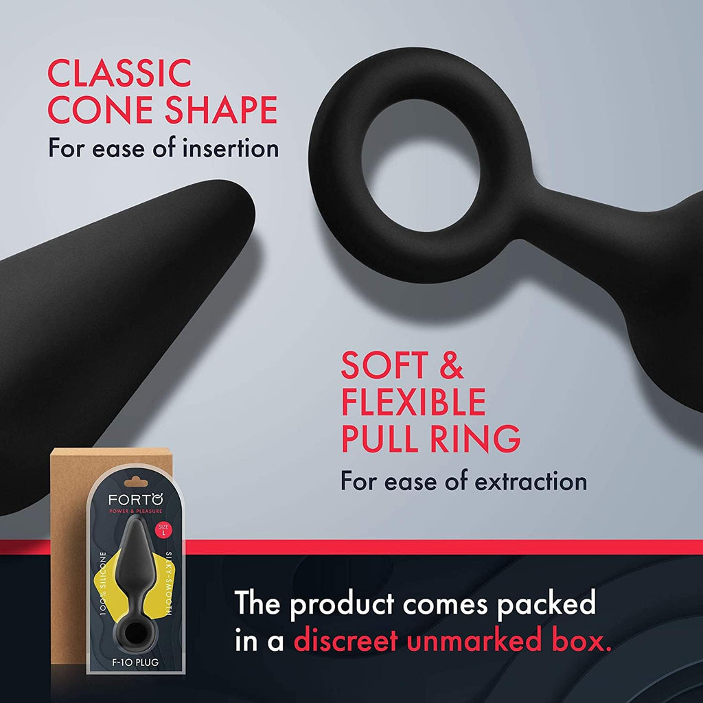 Forto F-10: Sili Plug W/Pull Ring Lg Bk